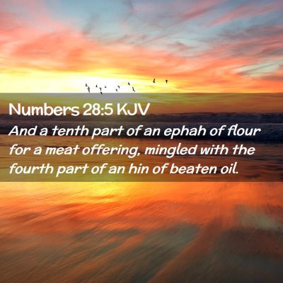 Picture 02 - Numbers 28:5 KJV - And a tenth part of an ephah of flour for a meat - Bible Verse Picture