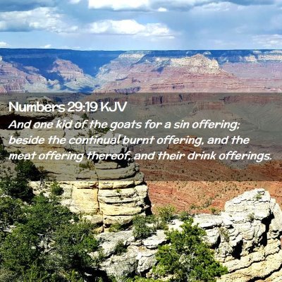 Picture 02 - Numbers 29:19 KJV - And one kid of the goats for a sin offering; - Bible Verse Picture