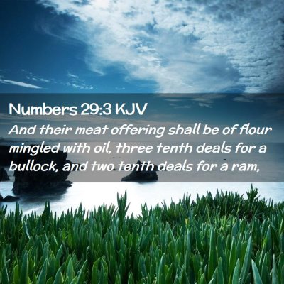 Picture 02 - Numbers 29:3 KJV - And their meat offering shall be of flour mingled - Bible Verse Picture