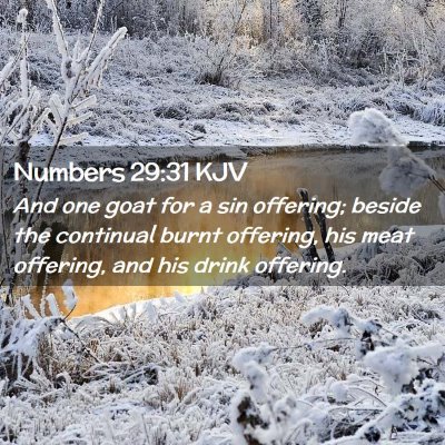 Picture 02 - Numbers 29:31 KJV - And one goat for a sin offering; beside the - Bible Verse Picture