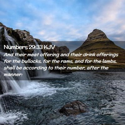 Picture 02 - Numbers 29:33 KJV - And their meat offering and their drink offerings - Bible Verse Picture