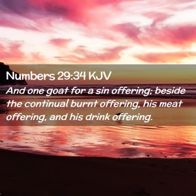 Picture 02 - Numbers 29:34 KJV - And one goat for a sin offering; beside the - Bible Verse Picture