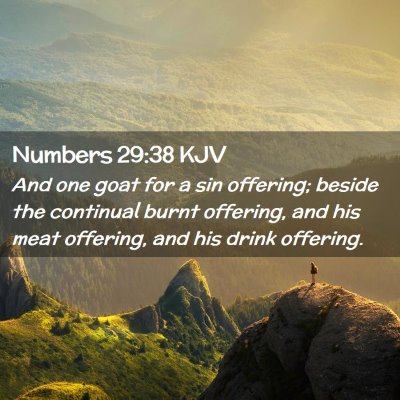 Picture 02 - Numbers 29:38 KJV - And one goat for a sin offering; beside the - Bible Verse Picture