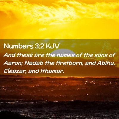 Picture 02 - Numbers 3:2 KJV - And these are the names of the sons of Aaron; - Bible Verse Picture