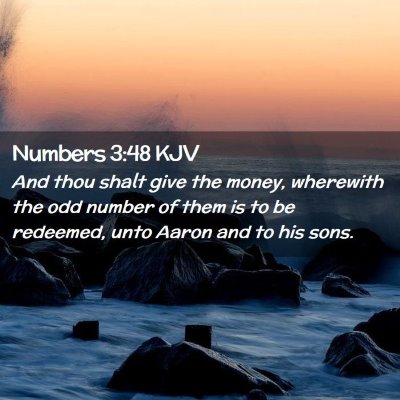 Picture 02 - Numbers 3:48 KJV - And thou shalt give the money, wherewith the odd - Bible Verse Picture
