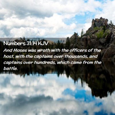 Picture 02 - Numbers 31:14 KJV - And Moses was wroth with the officers of the - Bible Verse Picture