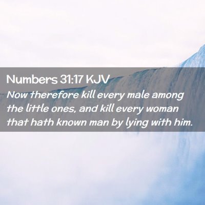 Picture 02 - Numbers 31:17 KJV - Now therefore kill every male among the little - Bible Verse Picture