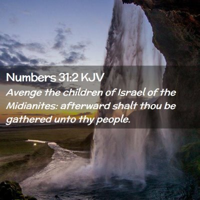 Picture 02 - Numbers 31:2 KJV - Avenge the children of Israel of the Midianites: - Bible Verse Picture