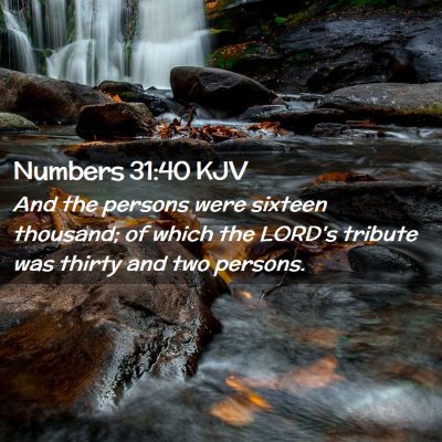 Picture 02 - Numbers 31:40 KJV - And the persons were sixteen thousand; of which - Bible Verse Picture