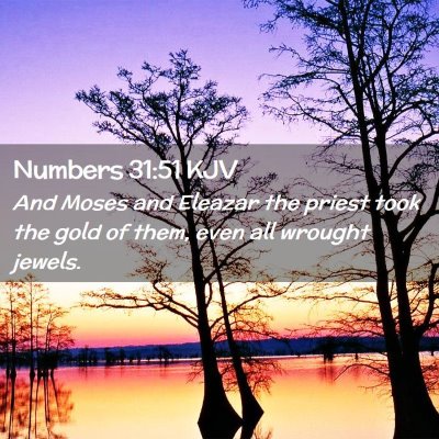 Picture 02 - Numbers 31:51 KJV - And Moses and Eleazar the priest took the gold of - Bible Verse Picture