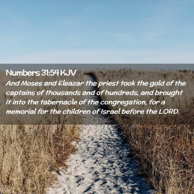 Picture 02 - Numbers 31:54 KJV - And Moses and Eleazar the priest took the gold of - Bible Verse Picture