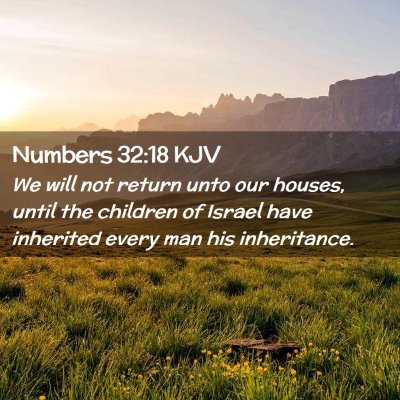 Picture 02 - Numbers 32:18 KJV - We will not return unto our houses, until the - Bible Verse Picture