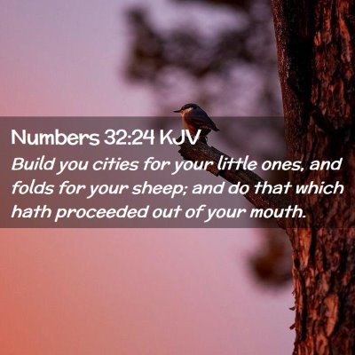 Picture 02 - Numbers 32:24 KJV - Build you cities for your little ones, and folds - Bible Verse Picture