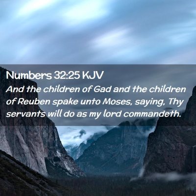 Picture 02 - Numbers 32:25 KJV - And the children of Gad and the children of - Bible Verse Picture