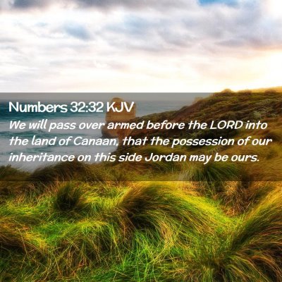 Picture 02 - Numbers 32:32 KJV - We will pass over armed before the LORD into the - Bible Verse Picture