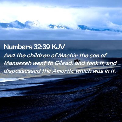 Picture 02 - Numbers 32:39 KJV - And the children of Machir the son of Manasseh - Bible Verse Picture