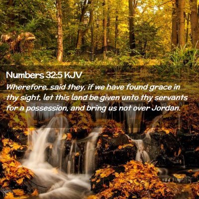 Picture 02 - Numbers 32:5 KJV - Wherefore, said they, if we have found grace in - Bible Verse Picture