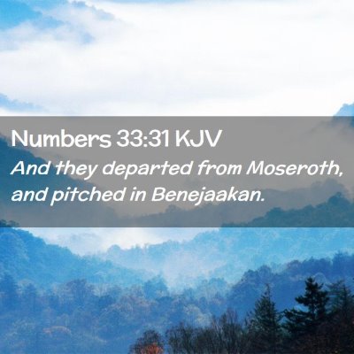 Picture 02 - Numbers 33:31 KJV - And they departed from Moseroth, and pitched in - Bible Verse Picture