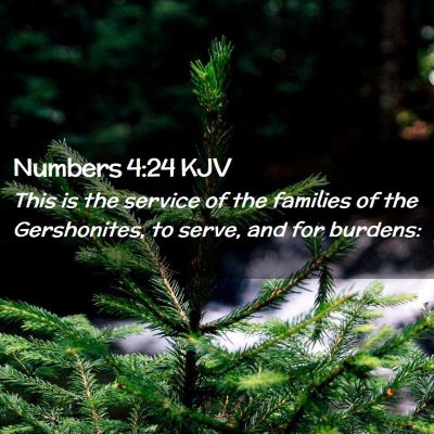 Picture 02 - Numbers 4:24 KJV - This is the service of the families of the - Bible Verse Picture