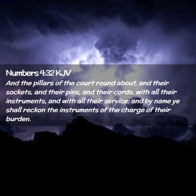 Picture 02 - Numbers 4:32 KJV - And the pillars of the court round about, and - Bible Verse Picture