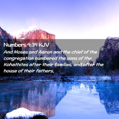 Picture 02 - Numbers 4:34 KJV - And Moses and Aaron and the chief of the - Bible Verse Picture