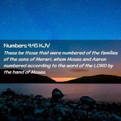 Picture 02 - Numbers 4:45 KJV - These be those that were numbered of the families - Bible Verse Picture