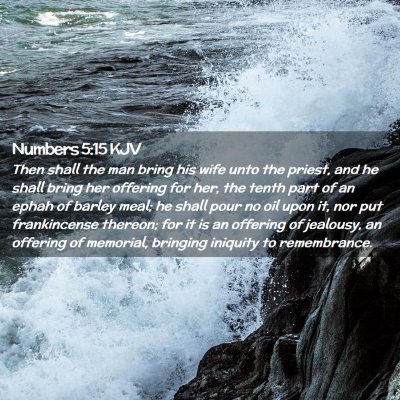 Picture 02 - Numbers 5:15 KJV - Then shall the man bring his wife unto the - Bible Verse Picture
