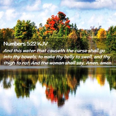 Picture 02 - Numbers 5:22 KJV - And this water that causeth the curse shall go - Bible Verse Picture