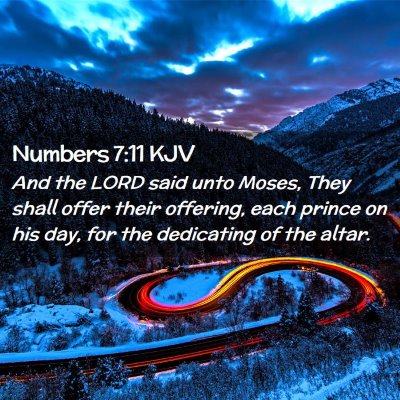 Picture 02 - Numbers 7:11 KJV - And the LORD said unto Moses, They shall offer - Bible Verse Picture