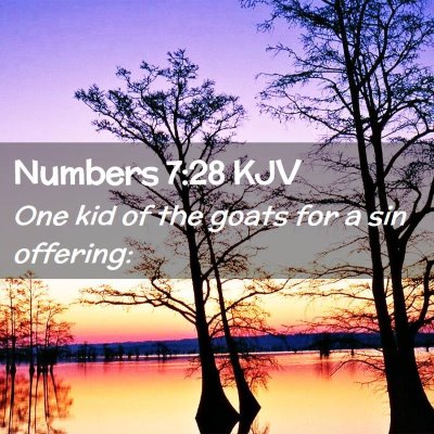 Picture 02 - Numbers 7:28 KJV - One kid of the goats for a sin - Bible Verse Picture