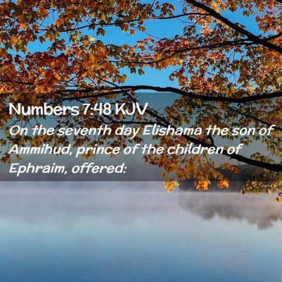 Picture 02 - Numbers 7:48 KJV - On the seventh day Elishama the son of Ammihud, - Bible Verse Picture