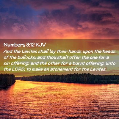Picture 02 - Numbers 8:12 KJV - And the Levites shall lay their hands upon the - Bible Verse Picture