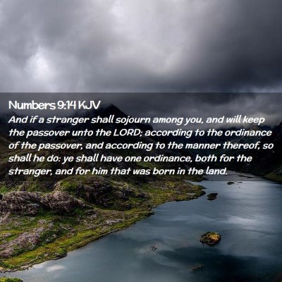 Picture 02 - Numbers 9:14 KJV - And if a stranger shall sojourn among you, and - Bible Verse Picture