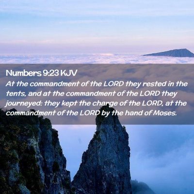 Picture 02 - Numbers 9:23 KJV - At the commandment of the LORD they rested in the - Bible Verse Picture