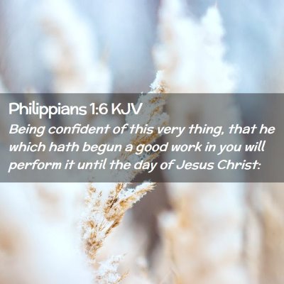 Picture 02 - Philippians 1:6 KJV - Being confident of this very thing, that he which - Bible Verse Picture
