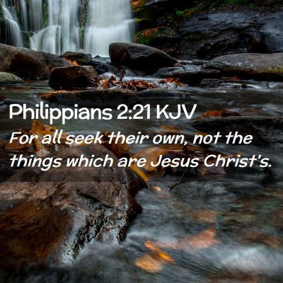Picture 02 - Philippians 2:21 KJV - For all seek their own, not the things which are - Bible Verse Picture