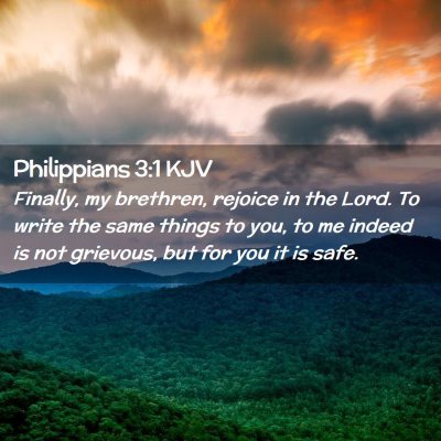 Picture 02 - Philippians 3:1 KJV - Finally, my brethren, rejoice in the Lord. To - Bible Verse Picture