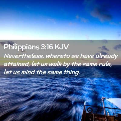 Picture 02 - Philippians 3:16 KJV - Nevertheless, whereto we have already attained, - Bible Verse Picture