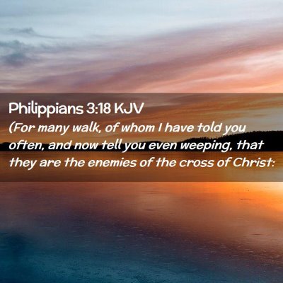 Picture 02 - Philippians 3:18 KJV - (For many walk, of whom I have told you often, - Bible Verse Picture