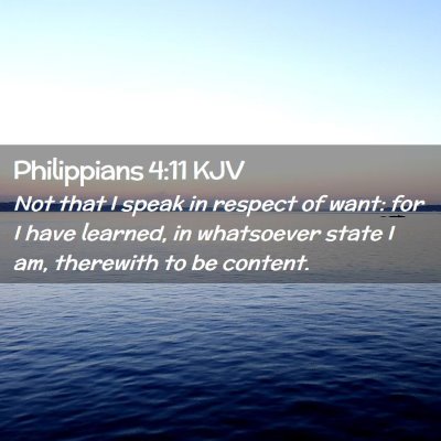 Picture 02 - Philippians 4:11 KJV - Not that I speak in respect of want: for I have - Bible Verse Picture