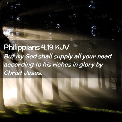 Picture 02 - Philippians 4:19 KJV - But my God shall supply all your need according - Bible Verse Picture