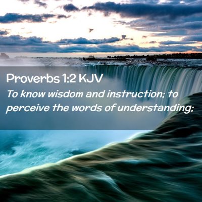 Picture 02 - Proverbs 1:2 KJV - To know wisdom and instruction; to perceive the - Bible Verse Picture
