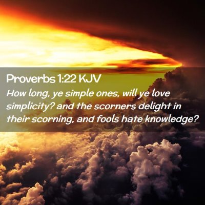Picture 02 - Proverbs 1:22 KJV - How long, ye simple ones, will ye love - Bible Verse Picture