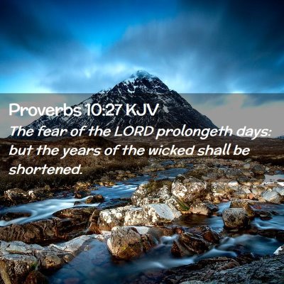 Picture 02 - Proverbs 10:27 KJV - The fear of the LORD prolongeth days: but the - Bible Verse Picture