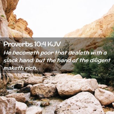Picture 02 - Proverbs 10:4 KJV - He becometh poor that dealeth with a slack hand: - Bible Verse Picture