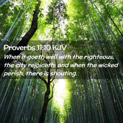 Picture 02 - Proverbs 11:10 KJV - When it goeth well with the righteous, the city - Bible Verse Picture