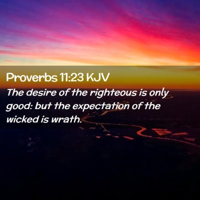 Picture 02 - Proverbs 11:23 KJV - The desire of the righteous is only good: but the - Bible Verse Picture