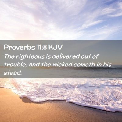 Picture 02 - Proverbs 11:8 KJV - The righteous is delivered out of trouble, and - Bible Verse Picture