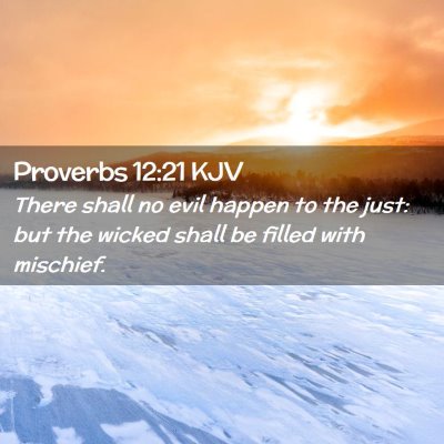 Picture 02 - Proverbs 12:21 KJV - There shall no evil happen to the just: but the - Bible Verse Picture