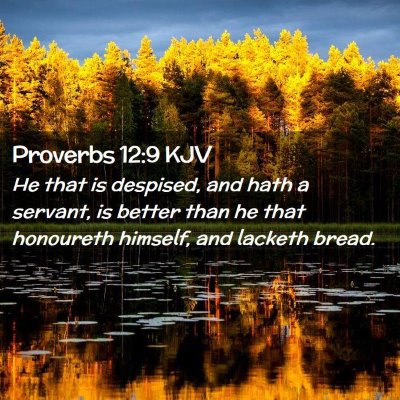 Picture 02 - Proverbs 12:9 KJV - He that is despised, and hath a servant, is - Bible Verse Picture